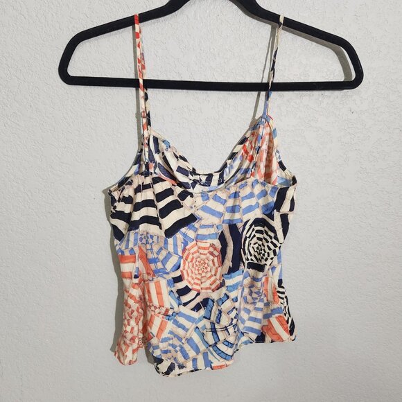 Diane von Furstenberg Cami Tank Top Womens Small Silk Multicolor Abstract Print - Picture 2 of 9